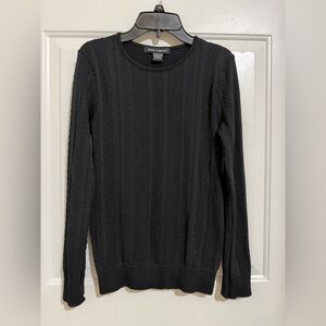Soho Apparel Women’s Black Cable Knit Long Sleeve Top